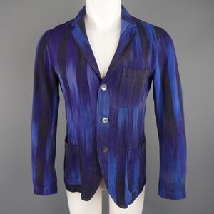 UNITED ARROWS Chest Size 34 Short Blue Purple Stripe Cotton Sport Coat